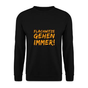 mein Humor - Unisex Pullover - Schwarz - Vorne - Alina (178cm) & Michal (187cm)