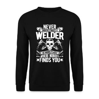 Soudage soudeur soudage - Sweat-shirt Unisexe - noir - Devant - Alina (178cm) & Michal (187cm)
