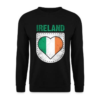 Ireland Flag Irish - Unisex Sweatshirt - black - Front - Alina (178cm) & Michal (187cm)