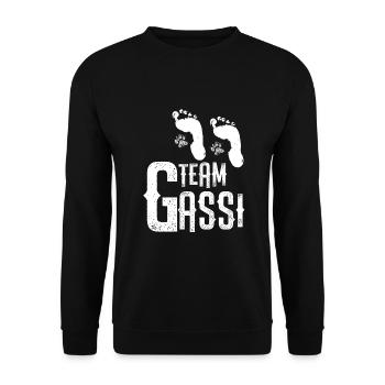Hund - Mensch Team Geschenk - Unisex Pullover - Schwarz - Vorne - Alina (178cm) & Michal (187cm)
