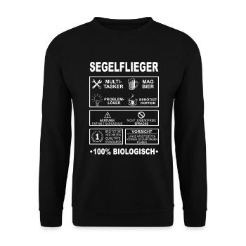 Segelflieger Segelflugzeug Pilot Gleitflugzeug - Unisex Pullover - Schwarz - Vorne - Alina (178cm) & Michal (187cm)
