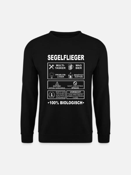 Segelflieger Segelflugzeug Pilot Gleitflugzeug - Unisex Pullover - Schwarz