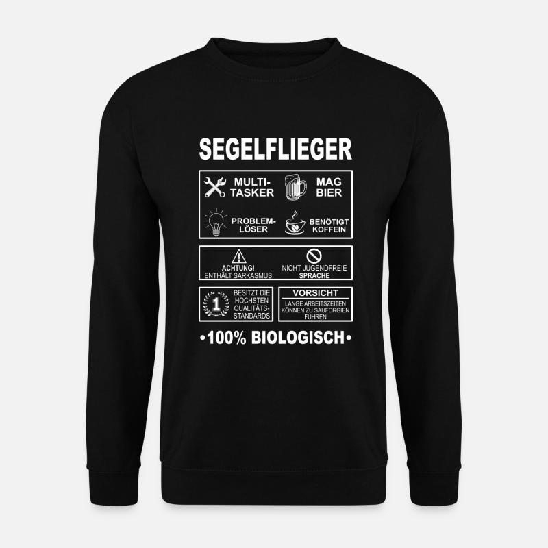 Segelflieger Segelflugzeug Pilot Gleitflugzeug - Unisex Pullover - Schwarz