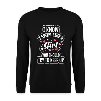 Schwimmen Sport Sport - Unisex Pullover - Schwarz - Vorne - Alina (178cm) & Michal (187cm)
