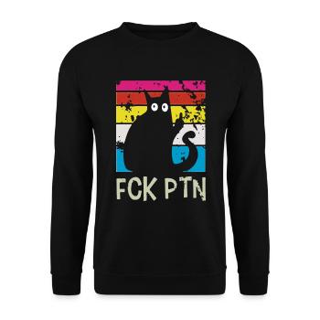 FCK PTN Cat Ukraine - Unisex Sweatshirt - black - Front - Alina (178cm) & Michal (187cm)