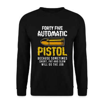 Pistol Rifle Hunting Sport Shooting - Unisex Sweatshirt - black - Front - Alina (178cm) & Michal (187cm)