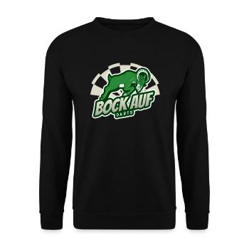 Bock auf Darts - Unisex Pullover - Schwarz - Vorne - Alina (178cm) & Michal (187cm)