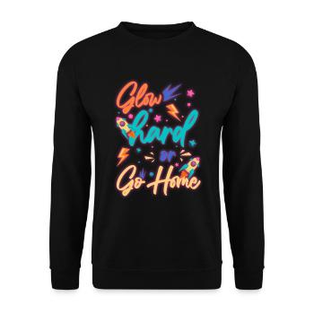 Neon Vintage Kassette Leuchtreklame - Unisex Pullover - Schwarz - Vorne - Alina (178cm) & Michal (187cm)