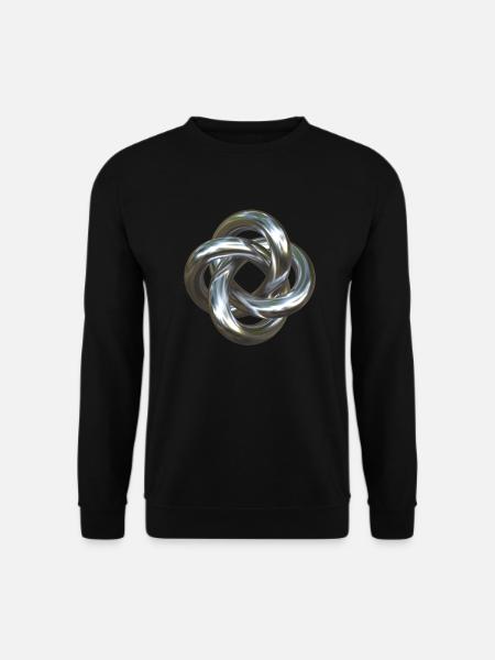 Torusknoten Silber 3D - Unisex Pullover - Schwarz