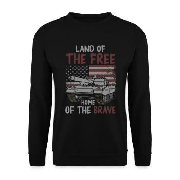 Military Veteran Weapon Dog Tag - Unisex Sweatshirt - black - Front - Alina (178cm) & Michal (187cm)