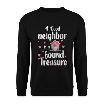 Nachbarn Freundschaft Einzug Einweihungsfeier - Unisex Pullover - Schwarz - Vorne - Alina (178cm) & Michal (187cm)