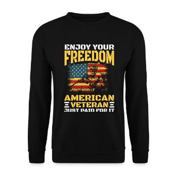 Drapeau des États-Unis Touriste militaire - Sweat-shirt Unisexe - noir - Devant - Alina (178cm) & Michal (187cm)