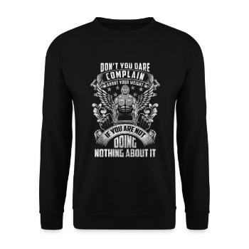 Entraîneur de fitness Workout Muscle Building Studio - Sweat-shirt Unisexe - noir - Devant - Alina (178cm) & Michal (187cm)