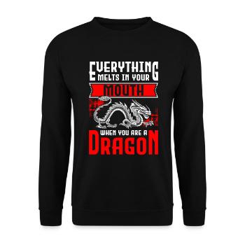 Tatouage de force de dragon - Sweat-shirt Unisexe - noir - Devant - Alina (178cm) & Michal (187cm)