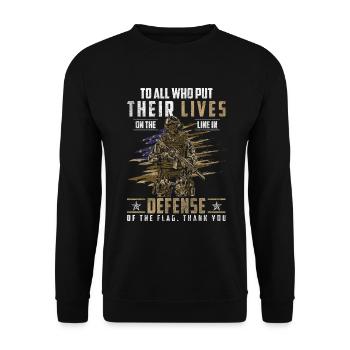 Soldier Victory Droits de l’homme - Sweat-shirt Unisexe - noir - Devant - Alina (178cm) & Michal (187cm)