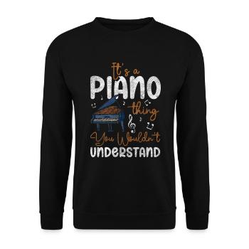 Piano Music Classical Music - Unisex Sweatshirt - black - Front - Alina (178cm) & Michal (187cm)