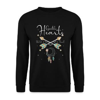 Dreamcatchers believe happiness - Unisex Sweatshirt - black - Front - Alina (178cm) & Michal (187cm)