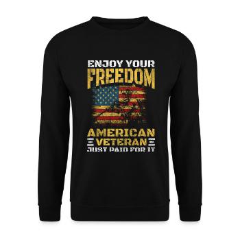 United States Patriot Eagle Soldier - Unisex Sweatshirt - black - Front - Alina (178cm) & Michal (187cm)