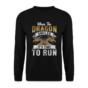 Drachen Mythologie Buch Tribal - Unisex Pullover - Schwarz - Vorne - Alina (178cm) & Michal (187cm)