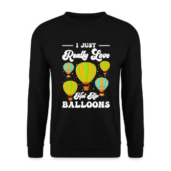 Balloon Ride Aviation Fun Sports - Unisex Sweatshirt - black - Front - Alina (178cm) & Michal (187cm)