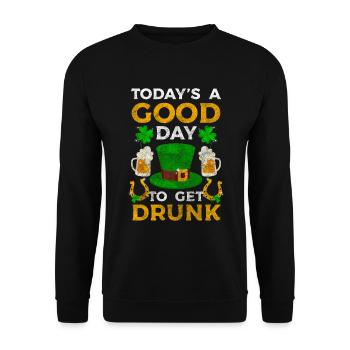 Irish Wanderlust Happiness Irish - Unisex Sweatshirt - black - Front - Alina (178cm) & Michal (187cm)