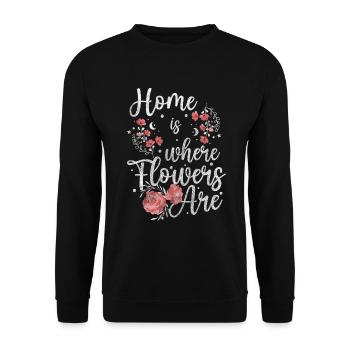 Blumen Bunt Hochzeit - Unisex Sweatshirt - black - Front - Alina (178cm) & Michal (187cm)