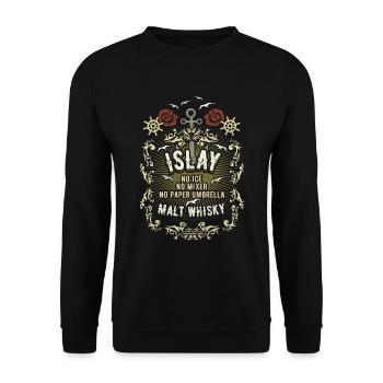 Whisky Spruch No Ice, No Mixer, No Paper Umbrella - Unisex Pullover - Schwarz - Vorne - Alina (178cm) & Michal (187cm)