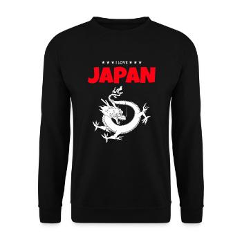 I Love Japan - Dragon of Asia - Unisex Sweatshirt - black - Front - Alina (178cm) & Michal (187cm)