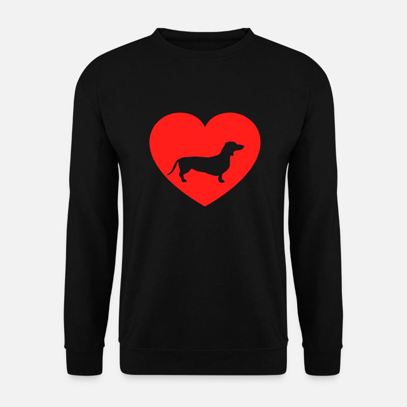 dackel herz - Unisex Pullover - Schwarz