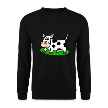 Vache - Sweat-shirt Unisexe - noir - Devant - Alina (178cm) & Michal (187cm)