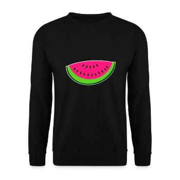 Pastèque - water melon - Sweat-shirt Unisexe - noir - Devant - Alina (178cm) & Michal (187cm)