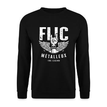 Flic métalleux cadeau drôle humour métal rock - Sweat-shirt Unisexe - noir - Devant - Alina (178cm) & Michal (187cm)