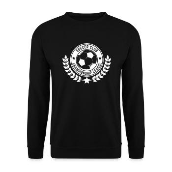 FUßBALL FUßBALLER SOCCER TEAM FUßBALLSPIEL MEISTER - Unisex Pullover - Schwarz - Vorne - Alina (178cm) & Michal (187cm)