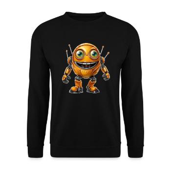 Orange Android Robot spreads - Unisex Sweatshirt - black - Front - Alina (178cm) & Michal (187cm)