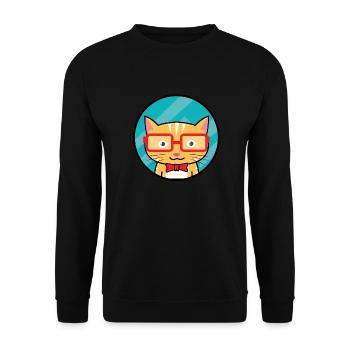 Eyewear Cat Shirt & Gift - Unisex Sweatshirt - black - Front - Alina (178cm) & Michal (187cm)