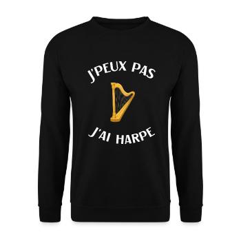 Harpe humour harpiste homme femme - Sweat-shirt Unisexe - noir - Devant - Alina (178cm) & Michal (187cm)