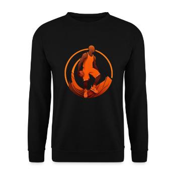 Flaming Basket Artist - Basketball - Unisex Sweatshirt - black - Front - Alina (178cm) & Michal (187cm)
