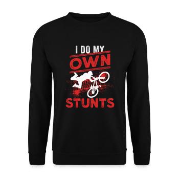 Mountain Biking MTB Downhill Mountain Biker - Unisex Sweatshirt - black - Front - Alina (178cm) & Michal (187cm)