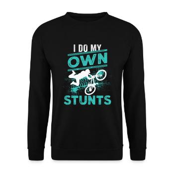 Mountain Biking MTB Downhill Mountain Biker - Unisex Sweatshirt - black - Front - Alina (178cm) & Michal (187cm)