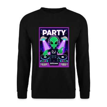 Alien Party 2040 - Unisex Pullover - Schwarz - Vorne - Alina (178cm) & Michal (187cm)
