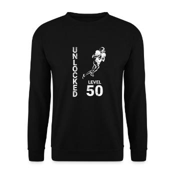 American Football Touchdown 50th Birthday Gift - Unisex Sweatshirt - black - Front - Alina (178cm) & Michal (187cm)