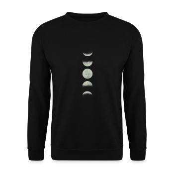 Mond Vollmond Astronomie Sterne Weltall Astronaut - Unisex Pullover - Schwarz - Vorne - Alina (178cm) & Michal (187cm)