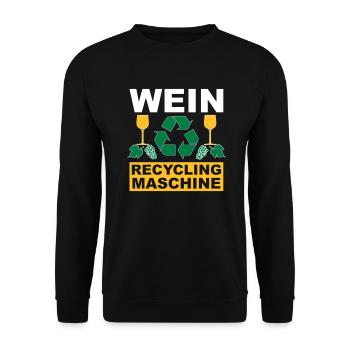 Wein - Unisex Pullover - Schwarz - Vorne - Alina (178cm) & Michal (187cm)