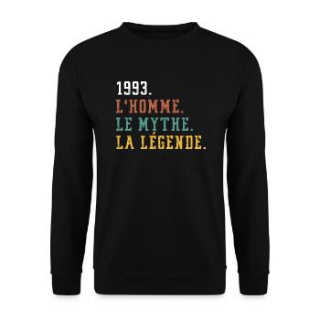 1993 l'homme le mythe la légende anniversaire - Sweat-shirt Unisexe - noir - Devant - Alina (178cm) & Michal (187cm)