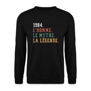 1984 l'homme le mythe la légende anniversaire - Sweat-shirt Unisexe - noir - Devant - Alina (178cm) & Michal (187cm)