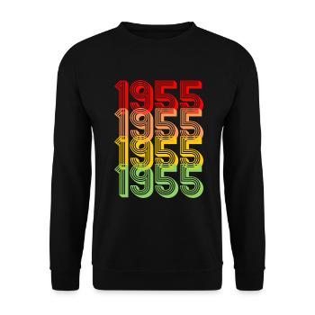 1955 Retro 70th Birthday Gift Vintage 1955 - Unisex Sweatshirt - black - Front - Alina (178cm) & Michal (187cm)