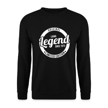 Living Legend since 1973 Living Legend Gift - Unisex Sweatshirt - black - Front - Alina (178cm) & Michal (187cm)
