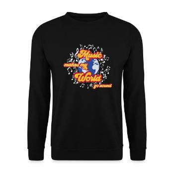 Music makes my World go round - Sweat-shirt Unisexe - noir - Devant - Alina (178cm) & Michal (187cm)