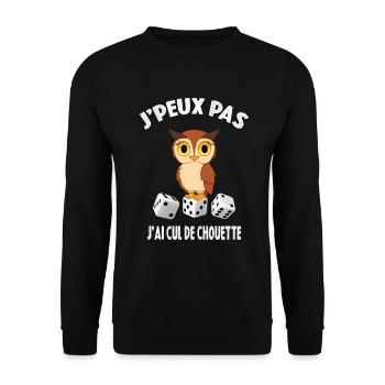 Je Peux Pas J'ai Cul de Chouette - Sweat-shirt Unisexe - noir - Devant - Alina (178cm) & Michal (187cm)