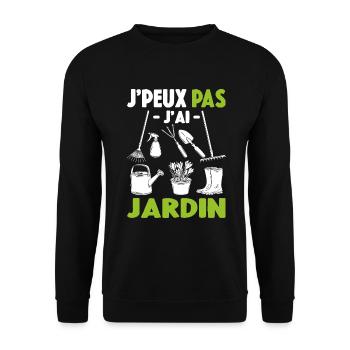 Je Peux Pas J'ai Jardin Cadeau De Jardinage - Sweat-shirt Unisexe - noir - Devant - Alina (178cm) & Michal (187cm)